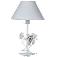 Abajur Metal Floral Branco Quarto Bebê Infantil Menina