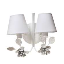 Arandela 2 Lâmpadas Flores G Brancas Quarto Bebê Infantil - Bivolt