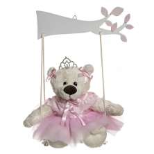 Balança  Com Ursa Bailarina Rosa Quarto Bebê Infantil Menina