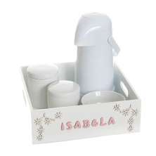 Kit Higiene Bandeja Lisa Com Nome Quarto Bebê Menina Menino