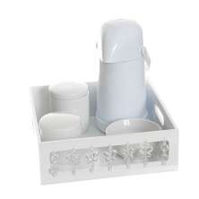 Kit Higiene Borboleta Transparente Quarto Bebê Menina Menino