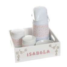 Kit Higiene Com Porcelanas E Capa Bandeja Lisa Com Nome Quarto Bebê
