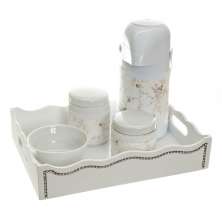 Kit Higiene Com Porcelanas E Capa Fantasia Strass Quarto Bebê
