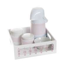 Kit Higiene Com Porcelanas E Capa Florzinha Rosa Quarto Bebê