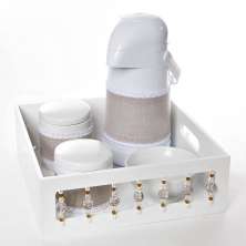 Kit Higiene Com Porcelanas E Capa Pedra Bege Quarto Bebê