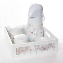 Kit Higiene Com Porcelanas E Capa Pedra Rosa Quarto Bebê