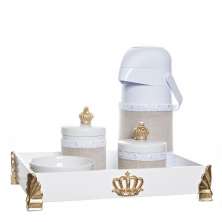 Kit Higiene Gold Com 5 Peças E Capa Quarto Bebê