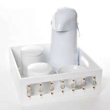 Kit Higiene Pedra Bege Quarto Bebê Menina Menino