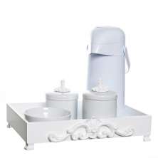 Kit Higiene Provence Com 5 Peças Quarto Bebê Menina Menino