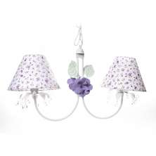 Lustre 2L Primavera Transparente 2 Flores G Lilás Quarto Bebê Infantil Menina