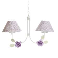 Lustre 2L Simples 2 Flores G Lilás Quarto Bebê Infantil Menina