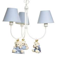 Lustre 3L Ariel Com 3 Ursinhos Príncipes Quarto Bebê Infantil