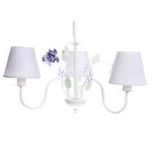 Lustre 3L Floral Lilás Quarto Bebê Infantil