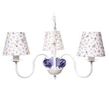 Lustre 3L Simples 3 Flores P Lilás Quarto Bebê Infantil Menina