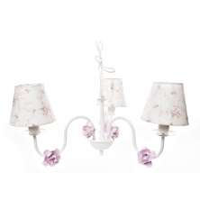 Lustre 3L Simples 6 Flores P Rosa Quarto Bebê Infantil Menina