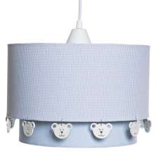 Lustre Tubular Duplo Azul Ursinhos Quarto Bebê Infantil