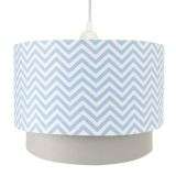 Lustre Tubular Duplo Chevron Azul Quarto Bebê Infantil Menino