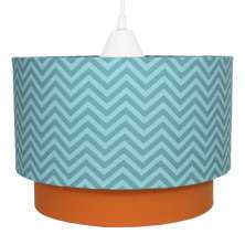 Lustre Tubular Duplo Chevron Turquesa Quarto Bebê Infantil Unissex