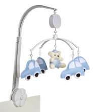 Móbile Musical Ursinho Com Carrinhos Quarto Bebê Menino