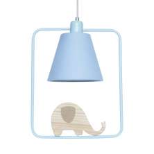 Pendente Geométrico Retângulo Elefante Azul Quarto Bebê Infantil Menino