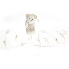 Pingente De Cortina Urso Com Roupa Bege Quarto Bebê Infantil Menina Menino (Unidade)