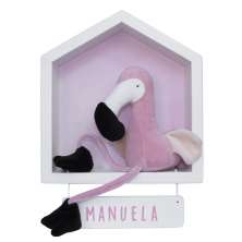 Porta Maternidade Casinha Flamingo Quarto Bebê Infantil Menina