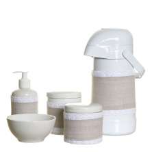 Potes, Garrafa, Molhadeira E Porta Álcool-Gel Com Capa Quarto Bebê