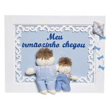 Quadro Arabesco Menino Com Irmãozinho Quarto Bebê Menina Menino