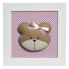 Quadro Decorativo Cara Da Ursa Quarto Bebê Infantil Menina