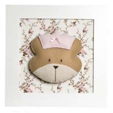 Quadro Decorativo Cara De Ursa Princesa Quarto Bebê Infantil Menina