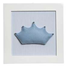 Quadro Decorativo Coroa Azul Quarto Bebê Infantil