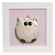 Quadro Decorativo Coruja Rosa Quarto Bebê Infantil Menina