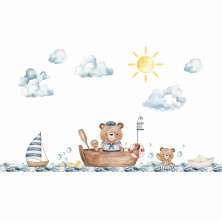Adesivo de Parede Infantil Marinheiro Viajante - Urso Marinheiro