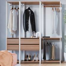 Guarda-Roupa Closet Belga 4 Gavetas Branco e Montana