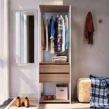 Guarda-Roupa Closet Merlin com Cabideiro 2 Gavetas Branco e Montana 183x60 cm