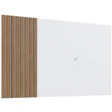 Painel Para Tv até 65 Polegadas Ripado em Branco e Mel 180cm Prodecor