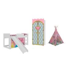 Cama com Escorregador com Dossel 1 Torre com Leds Space