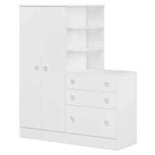 Guarda Roupa Cômoda Infantil Doce Sonho Branco - Qmovi