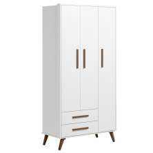 Guarda Roupa Infantil 3 Portas Retrô Q Encanto Branco - Qmovi