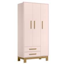 Guarda Roupa Infantil 3 Portas Slim Q Encanto Rosa - Qmovi