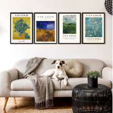 Kit 4 Quadros Artes de Van Gogh 24x18cm