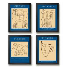 Kit 4 Quadros Decorativos Obras De Picasso 45x34cm