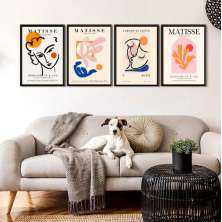 Kit 4 Quadros Obras de Henri Matisse 33x24cm