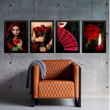Kit 4 Quadros Umbanda - Maria Padilha 45x34cm - com vidro