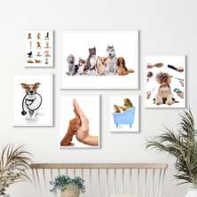 Kit 6 Quadros Clinica Veterinária E Pet Shop