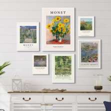 Kit 6 Quadros Decorativos Arte Monet - com vidro