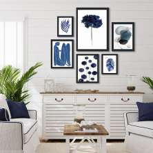 Kit 6 Quadros Decorativos Artes Azuis