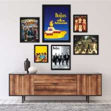 Kit 6 Quadros Decorativos Beatles - com vidro