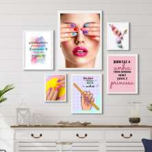 Kit 6 Quadros Decorativos Esmalteria
