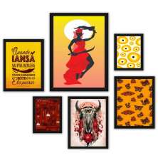 Kit 6 Quadros Decorativos Iansã Orixá - com vidro